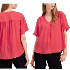 Alfani Women's Shirred V-Neck Dolman-Sleeve Top Size: Large NWT